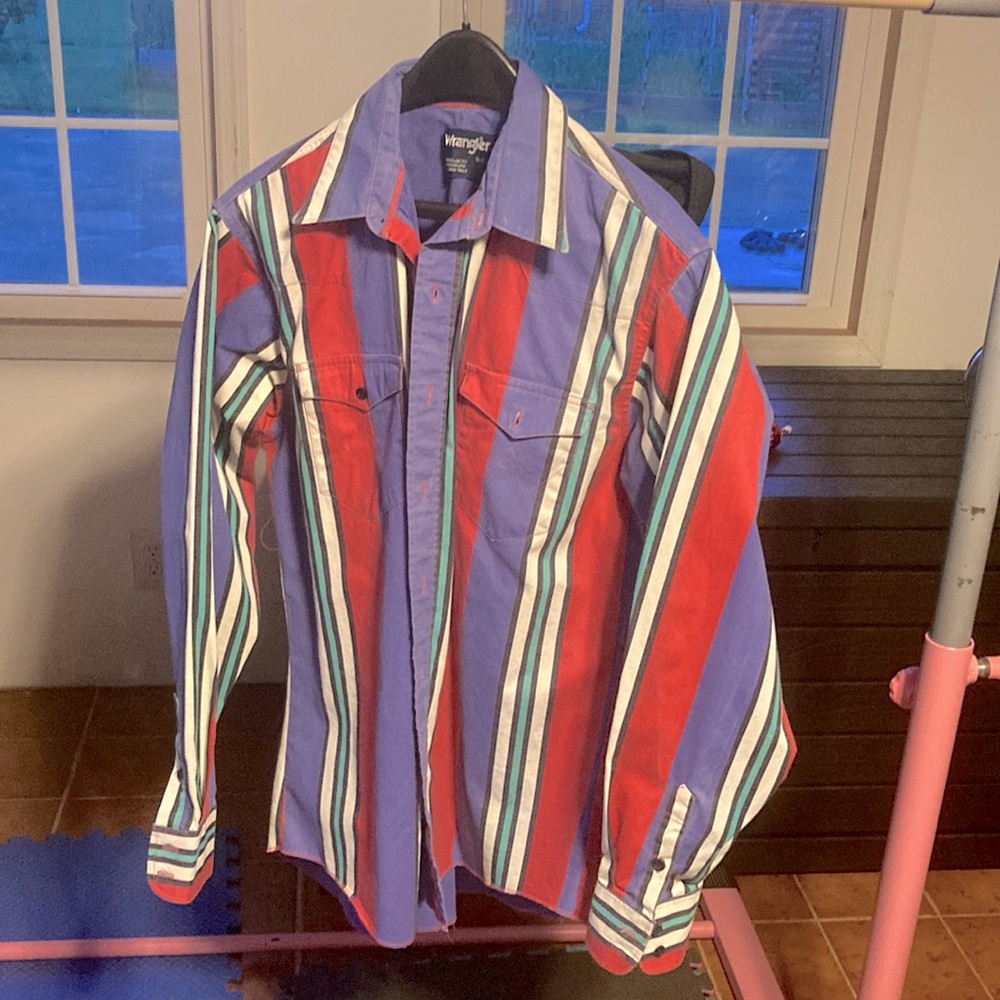 Vintage Wrangler Button Up Long Sleeve 16-35 (fits like a Large.